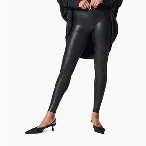 Spanx NWT Faux Leather Leggings Black High‎ Rise Women's Small Tall
